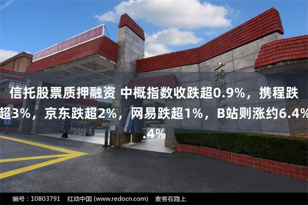 信托股票质押融资 中概指数收跌超0.9%，携程跌超3%，京东跌超2%，网易跌超1%，B站则涨约6.4%