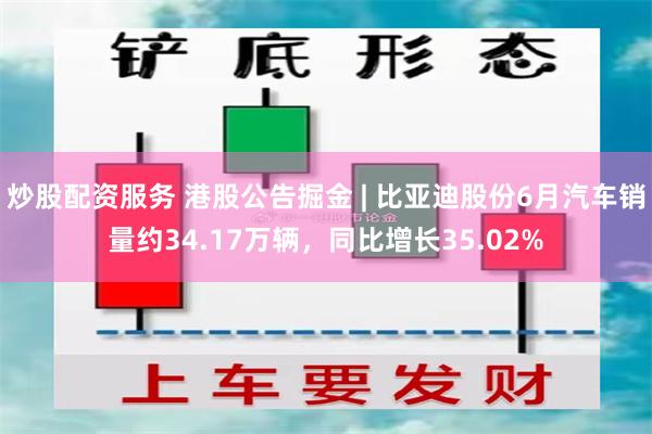 炒股配资服务 港股公告掘金 | 比亚迪股份6月汽车销量约34.17万辆，同比增长35.02%