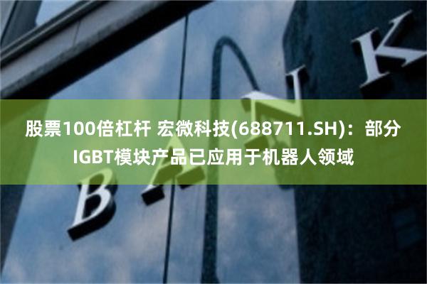 股票100倍杠杆 宏微科技(688711.SH)：部分IGBT模块产品已应用于机器人领域